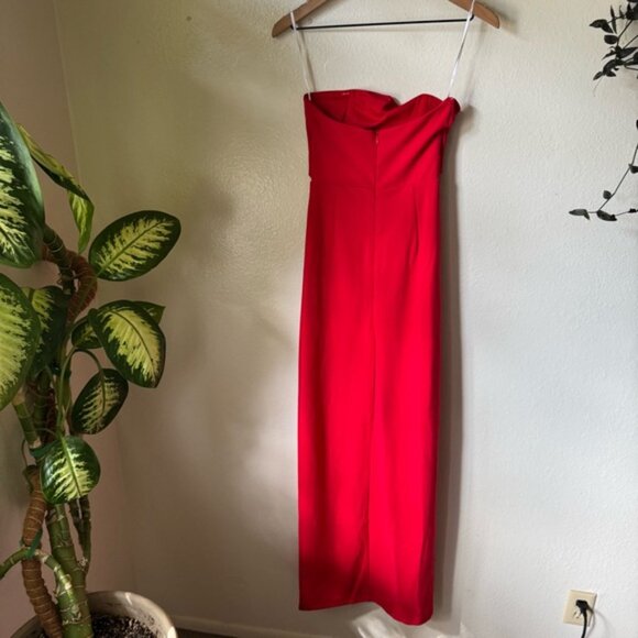 Lulus | Extravagant Persona Red Strapless Cutout Column Maxi Dress - Picture 6 of 8